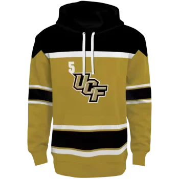 customized ucf knights striped pattern gold hoodie best selling
