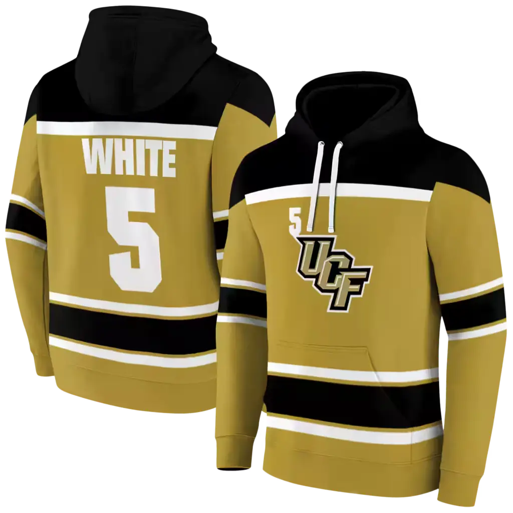 customized ucf knights striped pattern gold hoodie fashion forward customized ucf knights striped pattern gold hoodie fashion forward