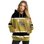 customized ucf knights striped pattern gold hoodie best selling