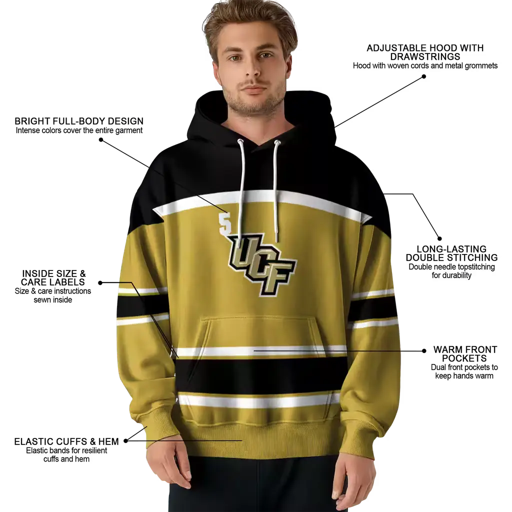 customized ucf knights striped pattern gold hoodie latest model customized ucf knights striped pattern gold hoodie latest model