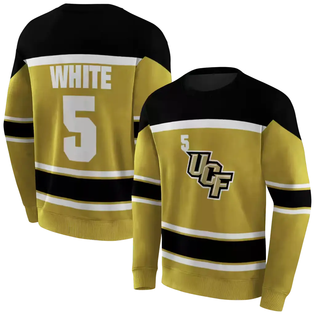 customized ucf knights striped pattern gold hoodie premium grade customized ucf knights striped pattern gold hoodie premium grade