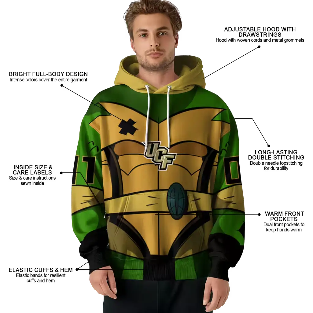 customized ucf knights superhero armor gold green hoodie latest model customized ucf knights superhero armor gold green hoodie latest model