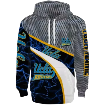 customized ucla bruins hexagonal mesh blue black gray hoodie best selling