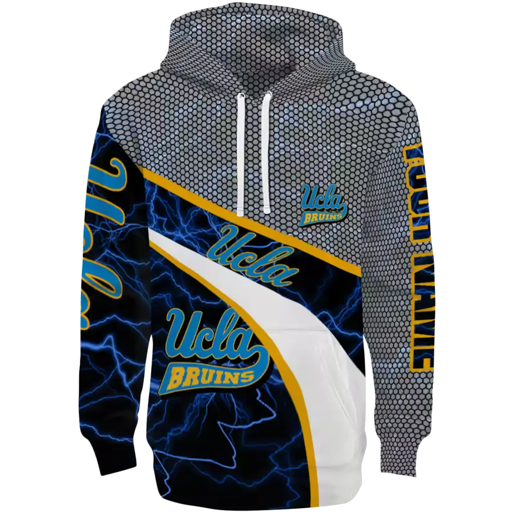 customized ucla bruins hexagonal mesh blue black gray hoodie best selling customized ucla bruins hexagonal mesh blue black gray hoodie best selling