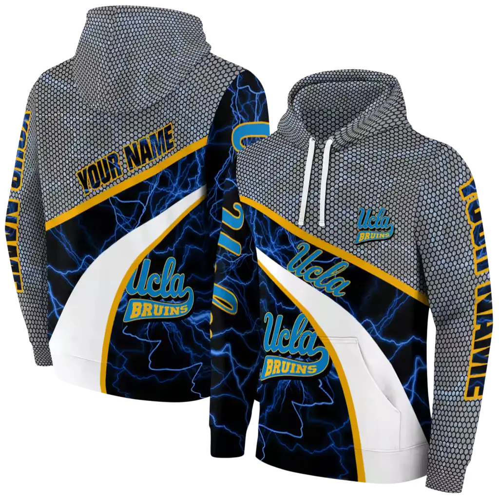 customized ucla bruins hexagonal mesh blue black gray hoodie fashion forward customized ucla bruins hexagonal mesh blue black gray hoodie fashion forward