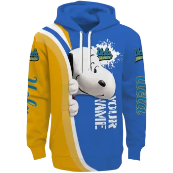 customized ucla bruins peeking snoopy blue hoodie best selling
