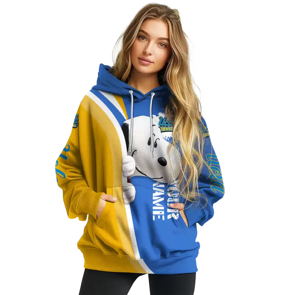 customized ucla bruins peeking snoopy blue hoodie high quality customized ucla bruins peeking snoopy blue hoodie high quality