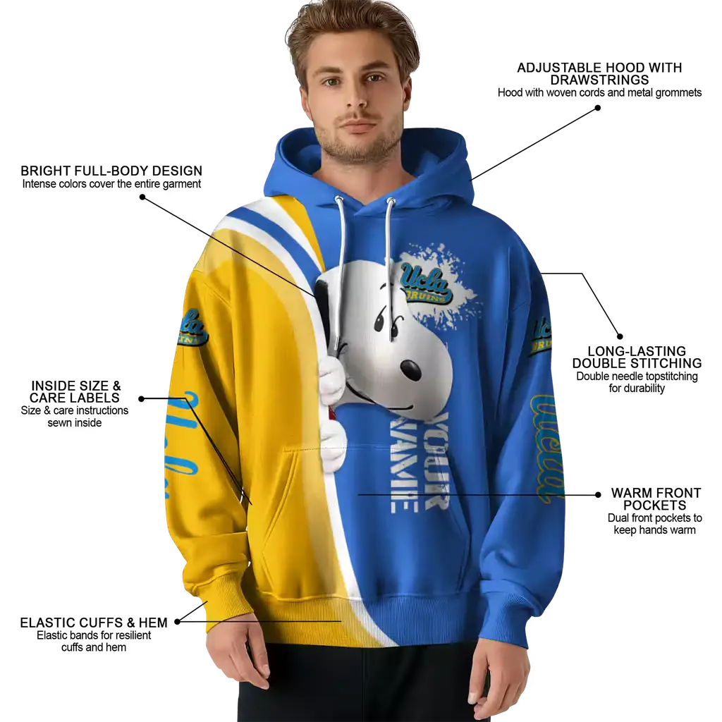 customized ucla bruins peeking snoopy blue hoodie latest model customized ucla bruins peeking snoopy blue hoodie latest model
