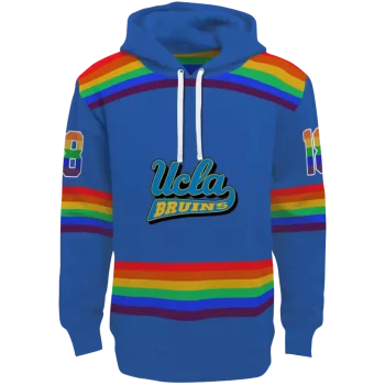 customized ucla bruins rainbow stripes blue hoodie best selling