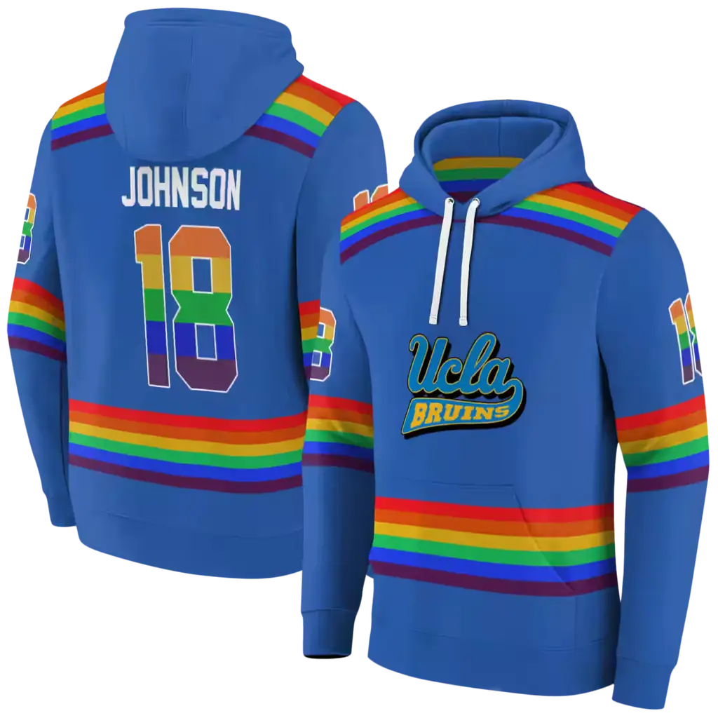 customized ucla bruins rainbow stripes blue hoodie fashion forward customized ucla bruins rainbow stripes blue hoodie fashion forward