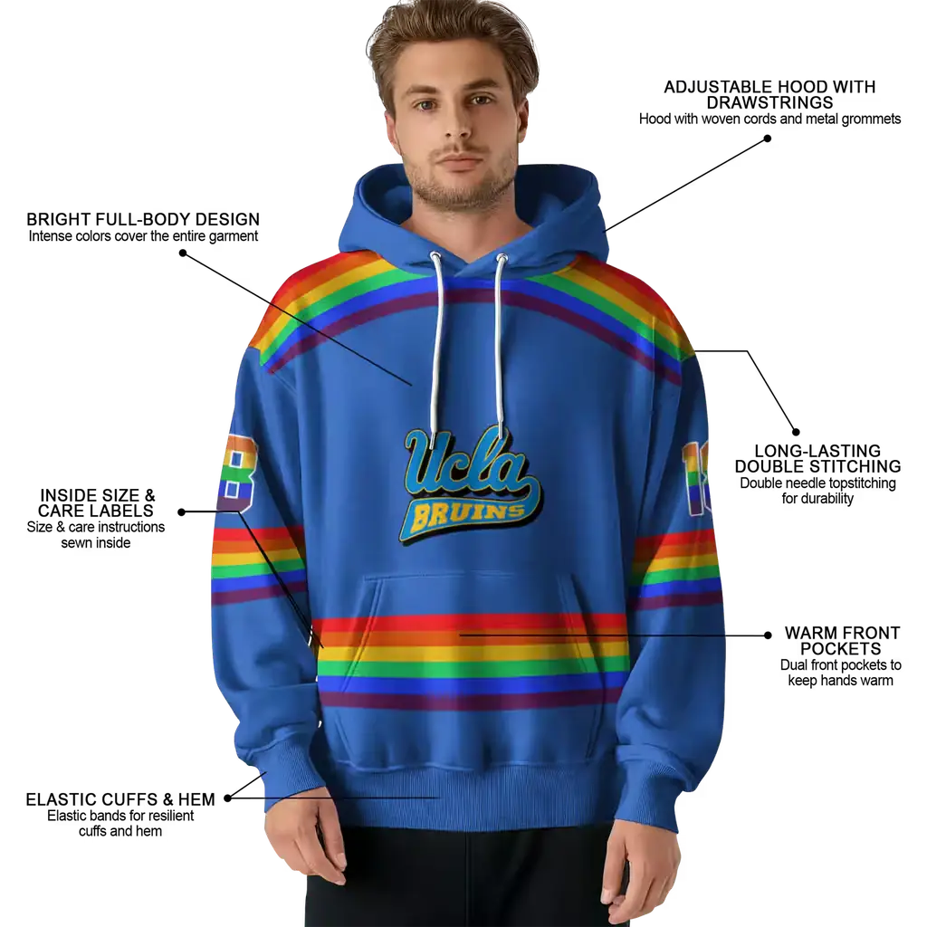 customized ucla bruins rainbow stripes blue hoodie latest model customized ucla bruins rainbow stripes blue hoodie latest model
