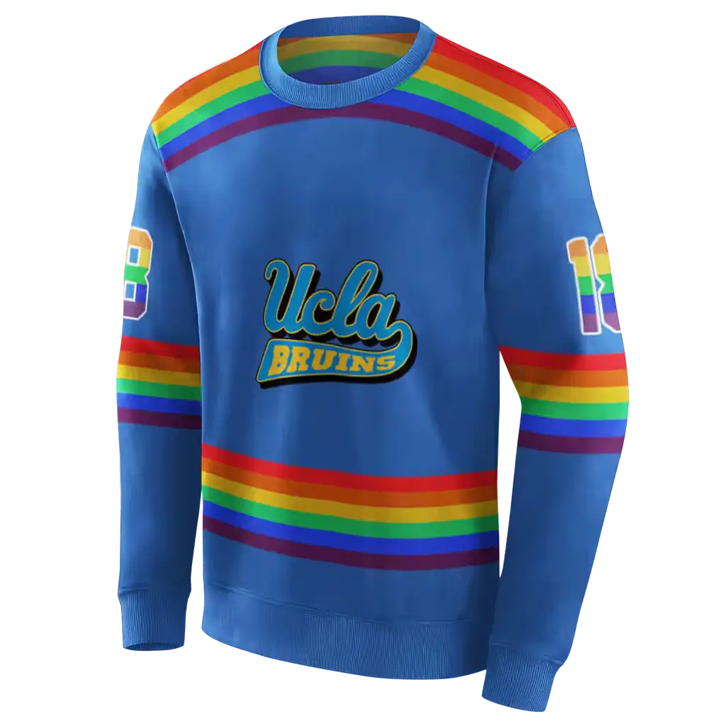 customized ucla bruins rainbow stripes blue hoodie new arrival customized ucla bruins rainbow stripes blue hoodie new arrival