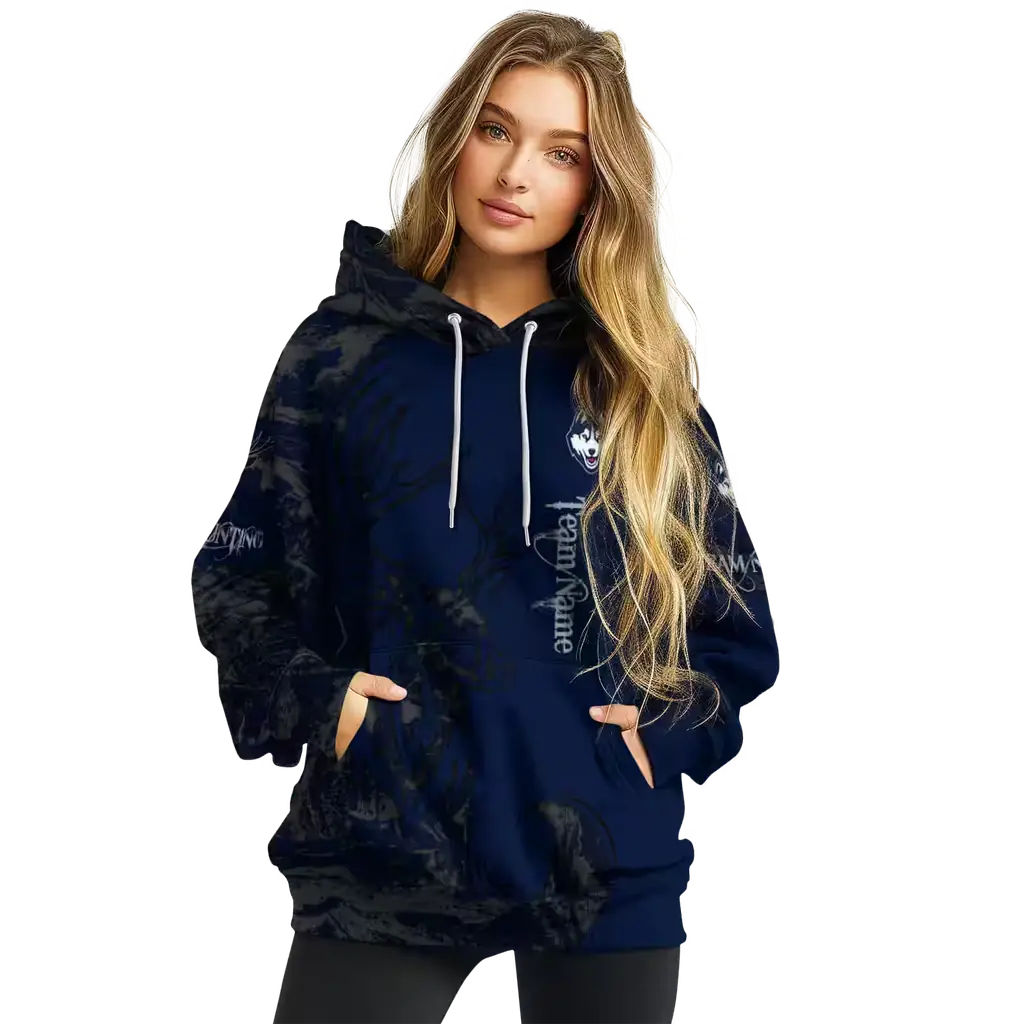 customized uconn huskies deer silhouette blue hoodie high quality customized uconn huskies deer silhouette blue hoodie high quality