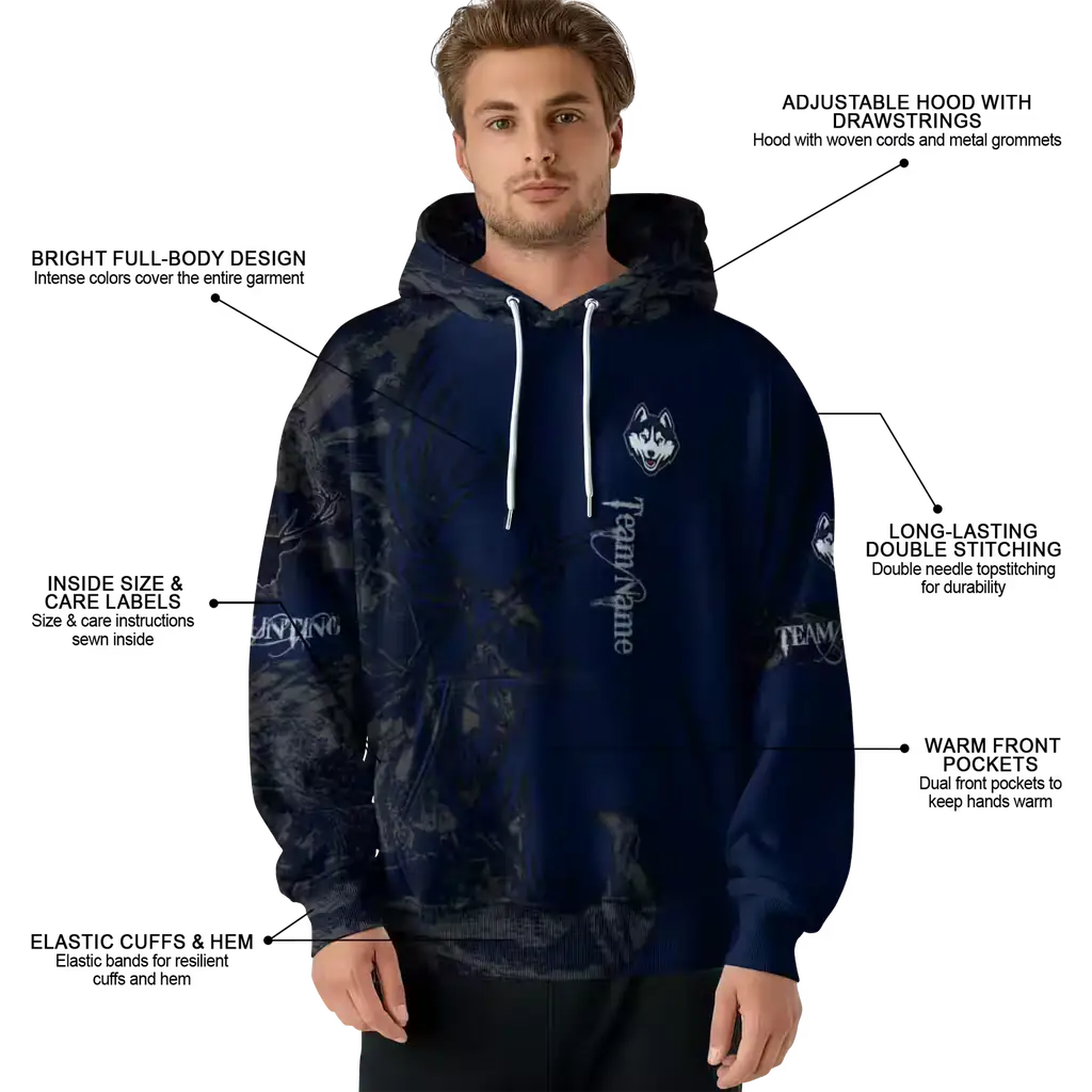 customized uconn huskies deer silhouette blue hoodie latest model customized uconn huskies deer silhouette blue hoodie latest model