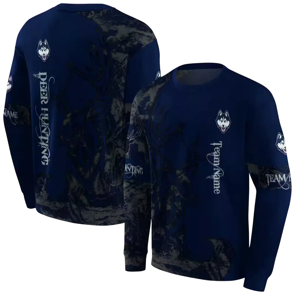 customized uconn huskies deer silhouette blue hoodie premium grade customized uconn huskies deer silhouette blue hoodie premium grade
