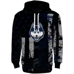 customized uconn huskies distressed flag blue black hoodie best selling