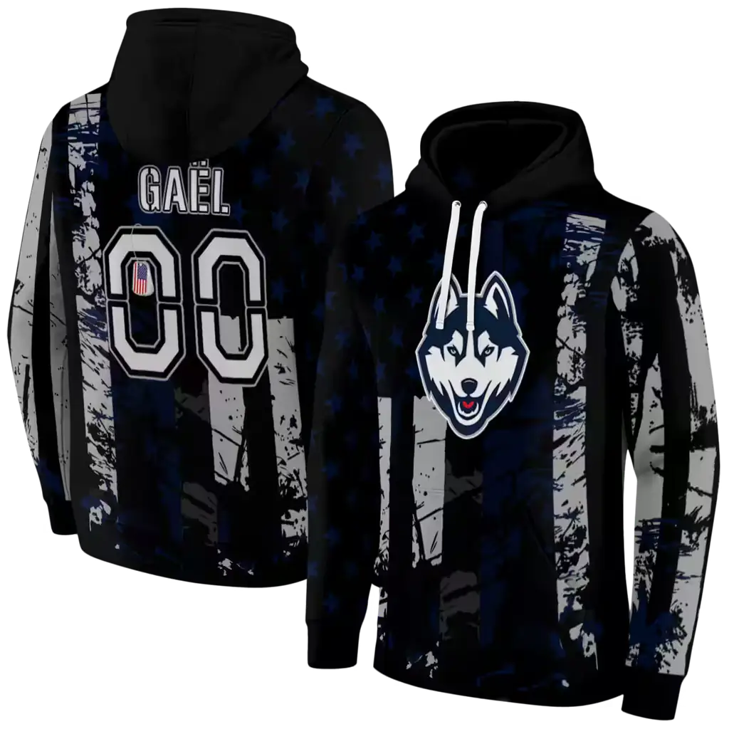 customized uconn huskies distressed flag blue black hoodie fashion forward customized uconn huskies distressed flag blue black hoodie fashion forward