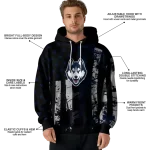 customized uconn huskies distressed flag blue black hoodie best selling