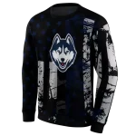 customized uconn huskies distressed flag blue black hoodie best selling