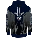 customized uconn huskies flame design blue hoodie best selling