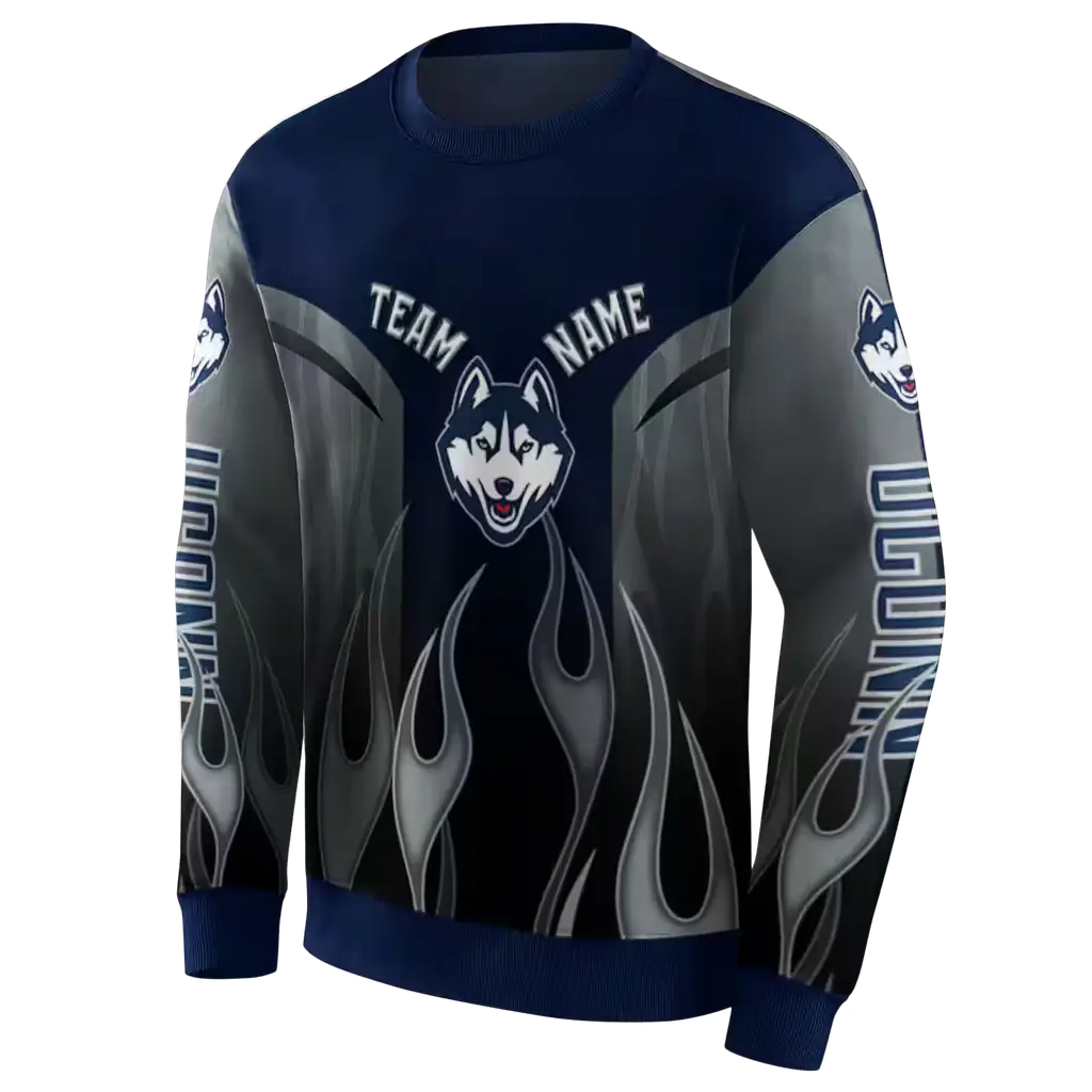 customized uconn huskies flame design blue hoodie new arrival customized uconn huskies flame design blue hoodie new arrival