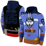 customized uconn huskies mario blue black hoodie best selling