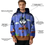 customized uconn huskies mario blue black hoodie best selling