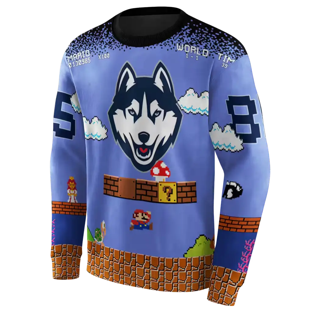 customized uconn huskies mario blue black hoodie new arrival customized uconn huskies mario blue black hoodie new arrival