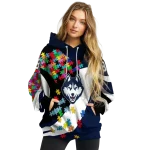 customized uconn huskies puzzle pieces blue hoodie best selling