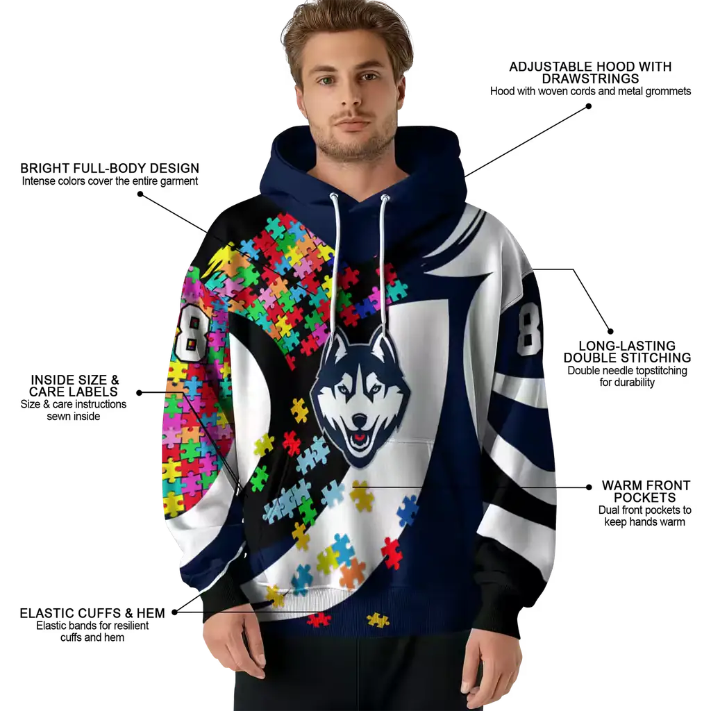 customized uconn huskies puzzle pieces blue hoodie latest model customized uconn huskies puzzle pieces blue hoodie latest model