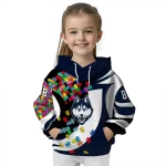 customized uconn huskies puzzle pieces blue hoodie best selling