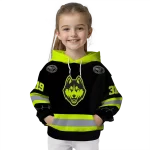 customized uconn huskies safety motif black neon green hoodie best selling