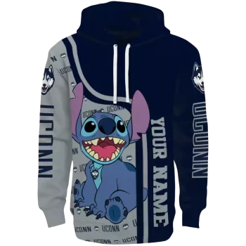 customized uconn huskies stitch blue hoodie best selling