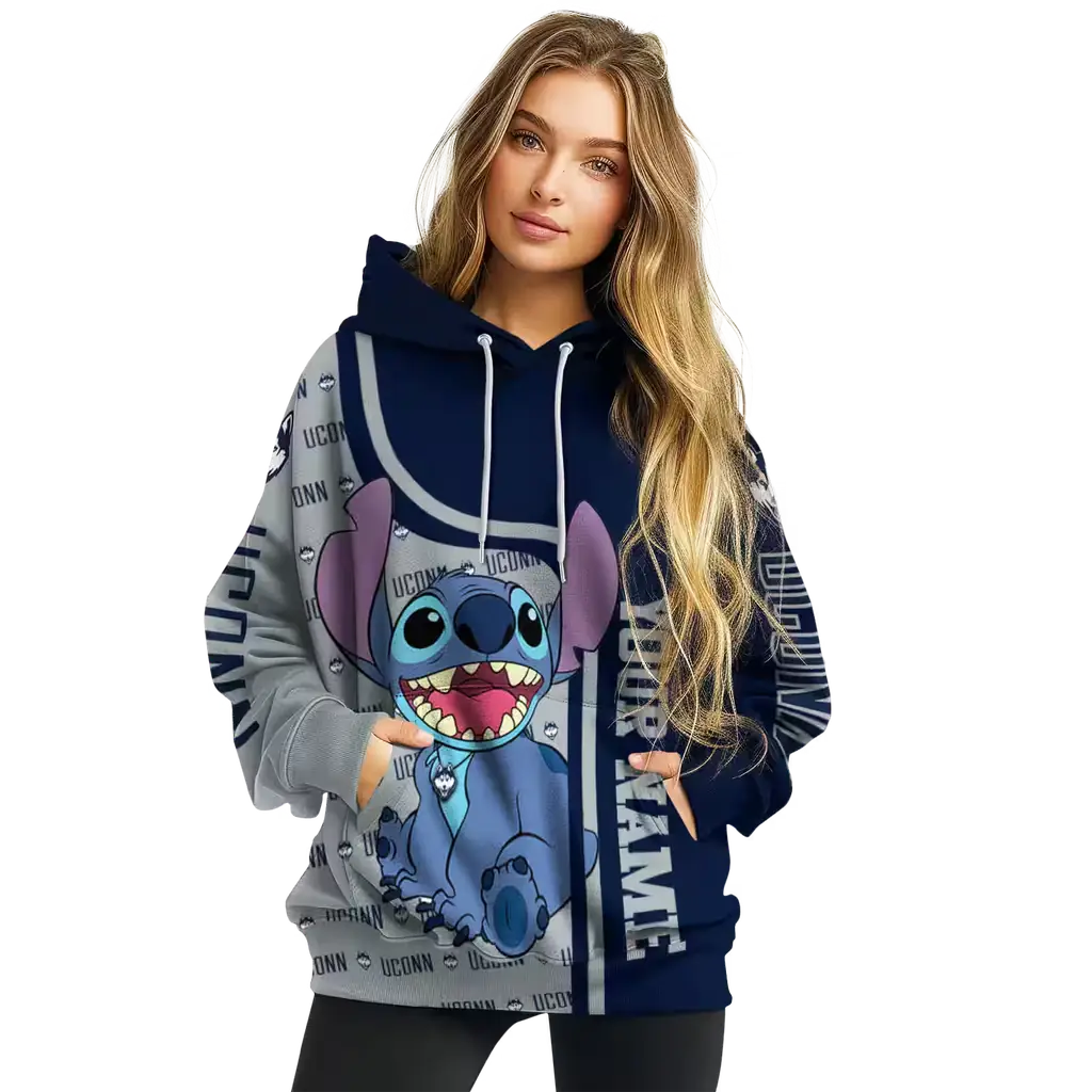 customized uconn huskies stitch blue hoodie high quality customized uconn huskies stitch blue hoodie high quality