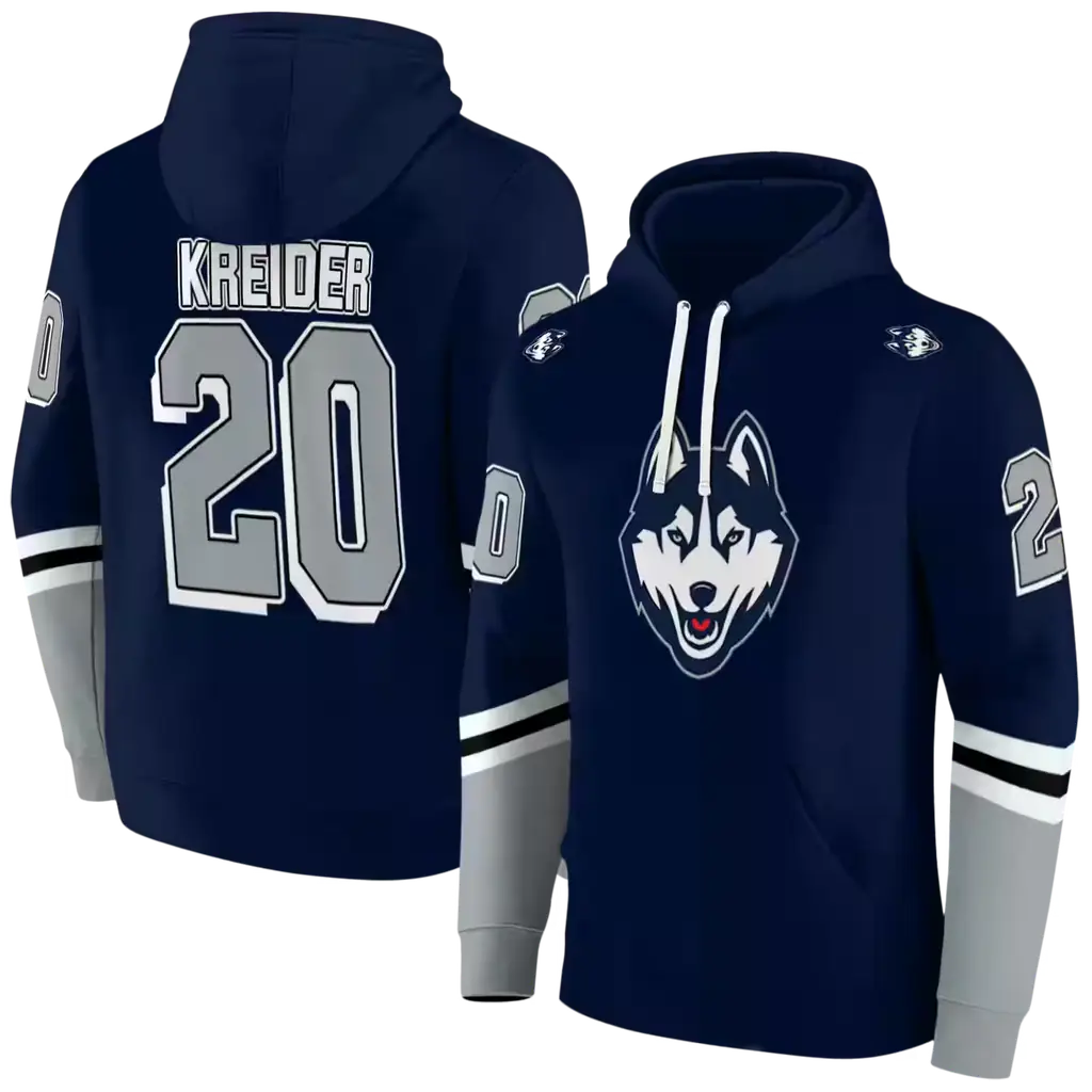 customized uconn huskies striped sleeves blue hoodie fashion forward customized uconn huskies striped sleeves blue hoodie fashion forward