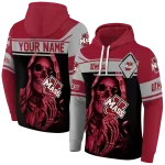 customized umass minutemen grim reaper red black hoodie best selling