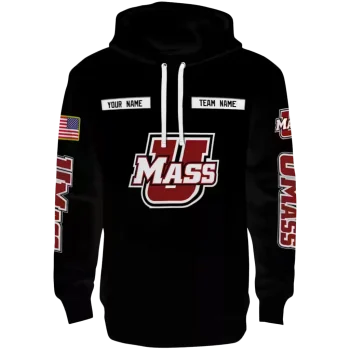customized umass minutemen punisher skull black hoodie best selling