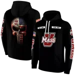 customized umass minutemen punisher skull black hoodie best selling