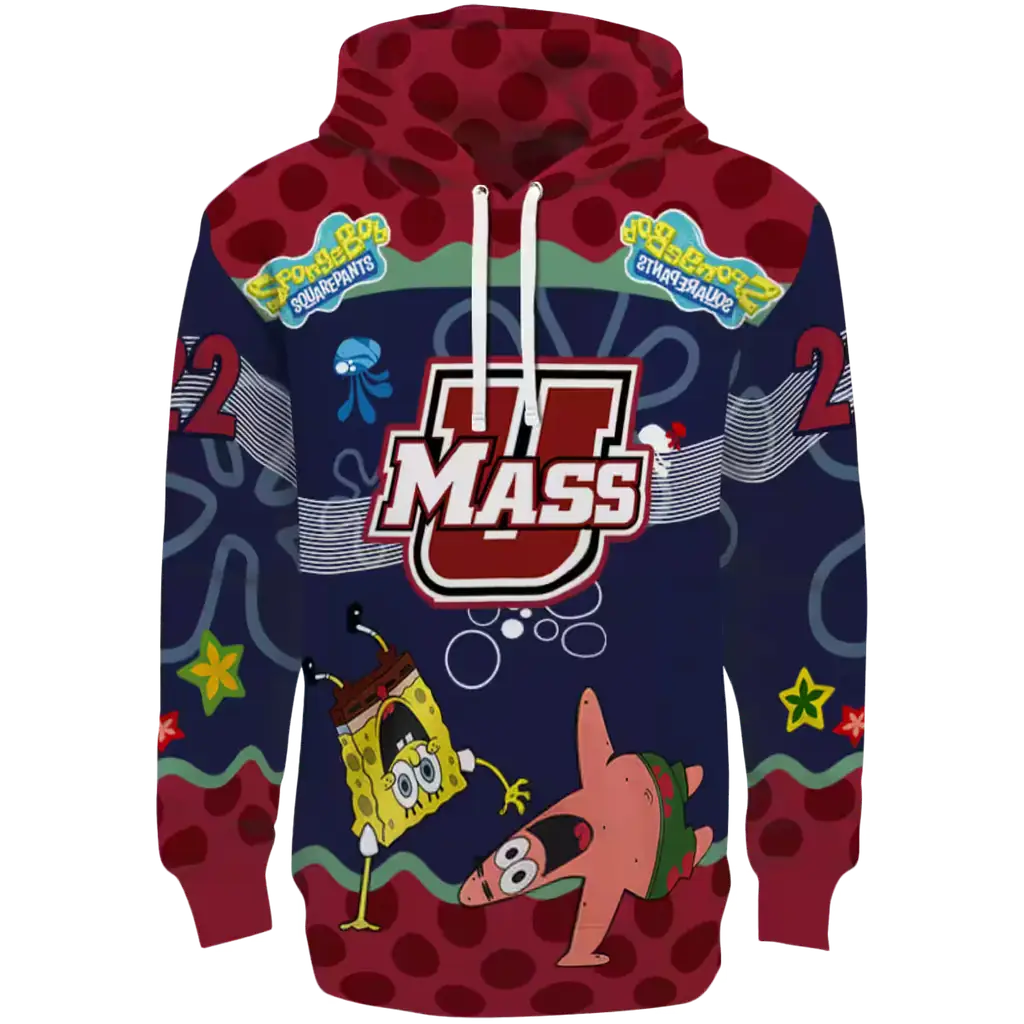 customized umass minutemen spongebob patrick star red navy hoodie best selling customized umass minutemen spongebob patrick star red navy hoodie best selling