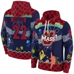 customized umass minutemen spongebob patrick star red navy hoodie best selling