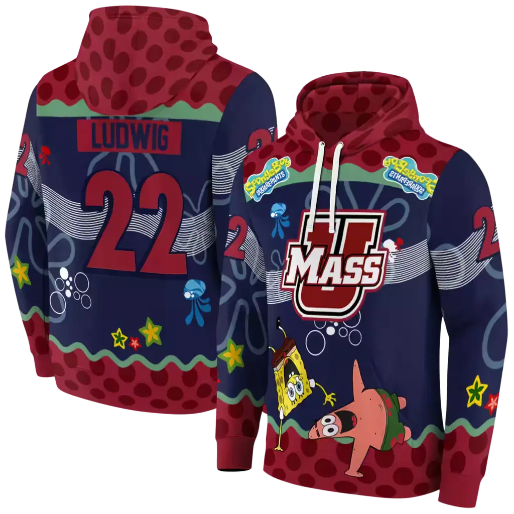 customized umass minutemen spongebob patrick star red navy hoodie fashion forward customized umass minutemen spongebob patrick star red navy hoodie fashion forward