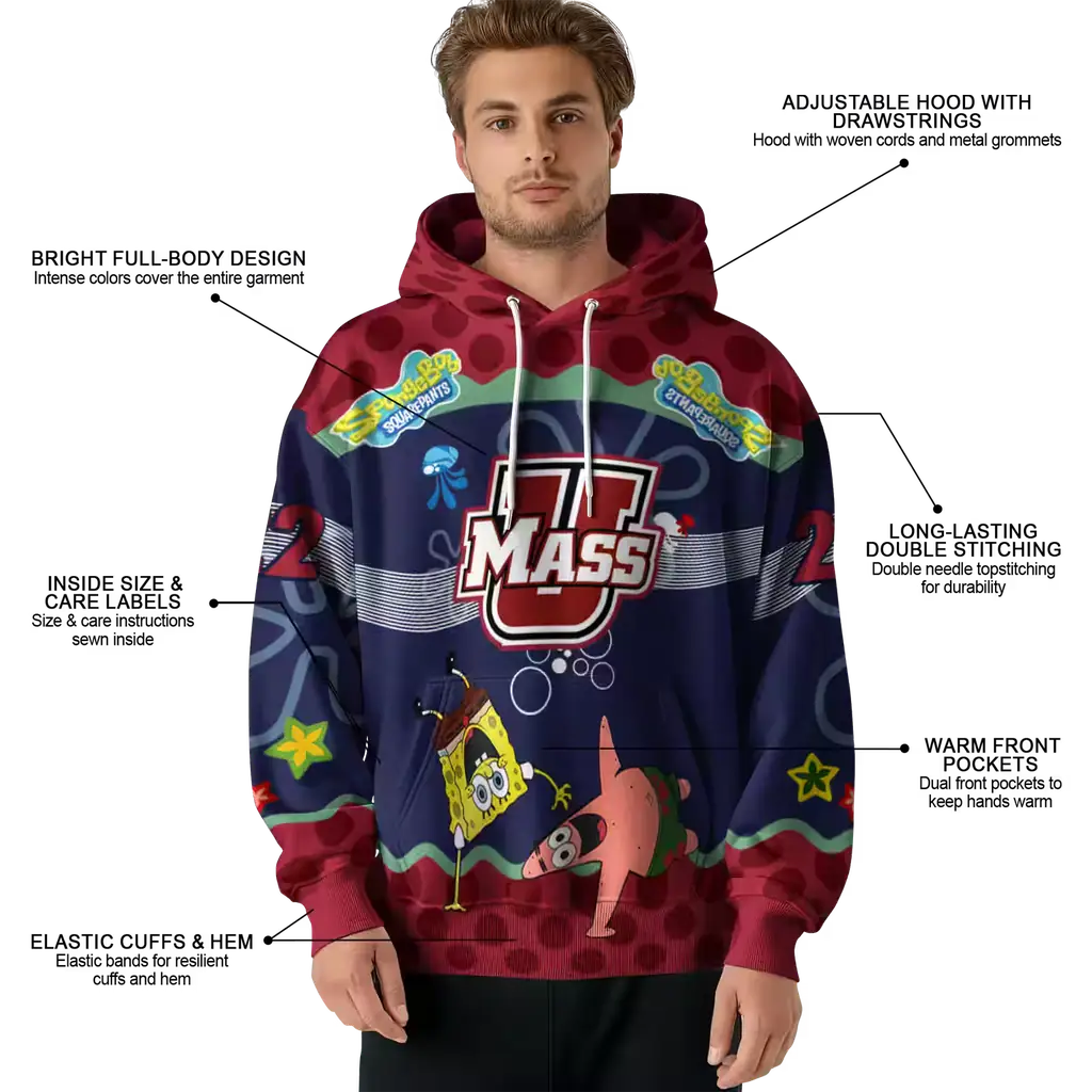customized umass minutemen spongebob patrick star red navy hoodie latest model customized umass minutemen spongebob patrick star red navy hoodie latest model