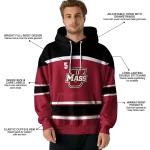 customized umass minutemen striped pattern red hoodie best selling
