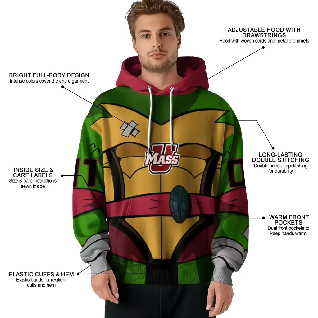 customized umass minutemen superhero armor red green hoodie latest model customized umass minutemen superhero armor red green hoodie latest model
