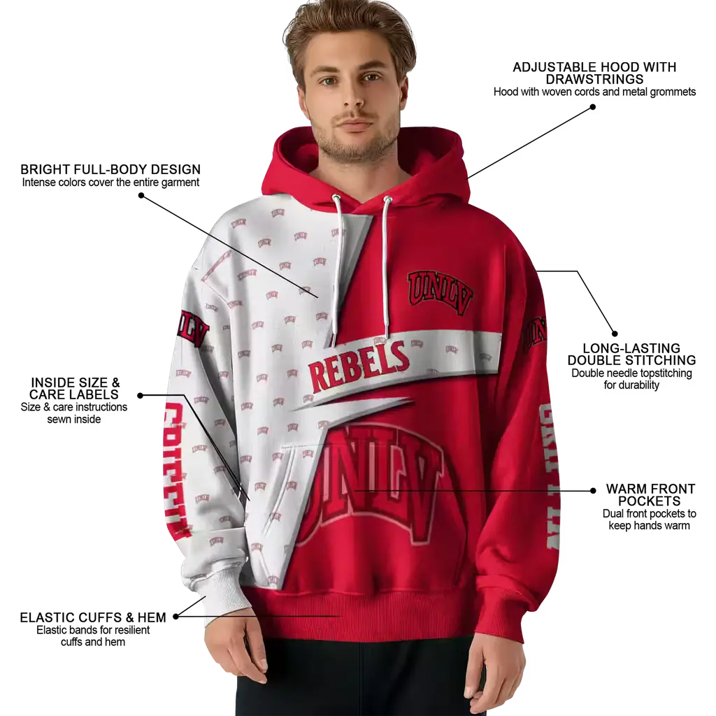 customized unlv rebels abstract shape red hoodie latest model customized unlv rebels abstract shape red hoodie latest model