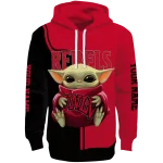 customized unlv rebels baby yoda red black hoodie best selling