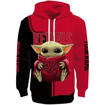 customized unlv rebels baby yoda red black hoodie best selling