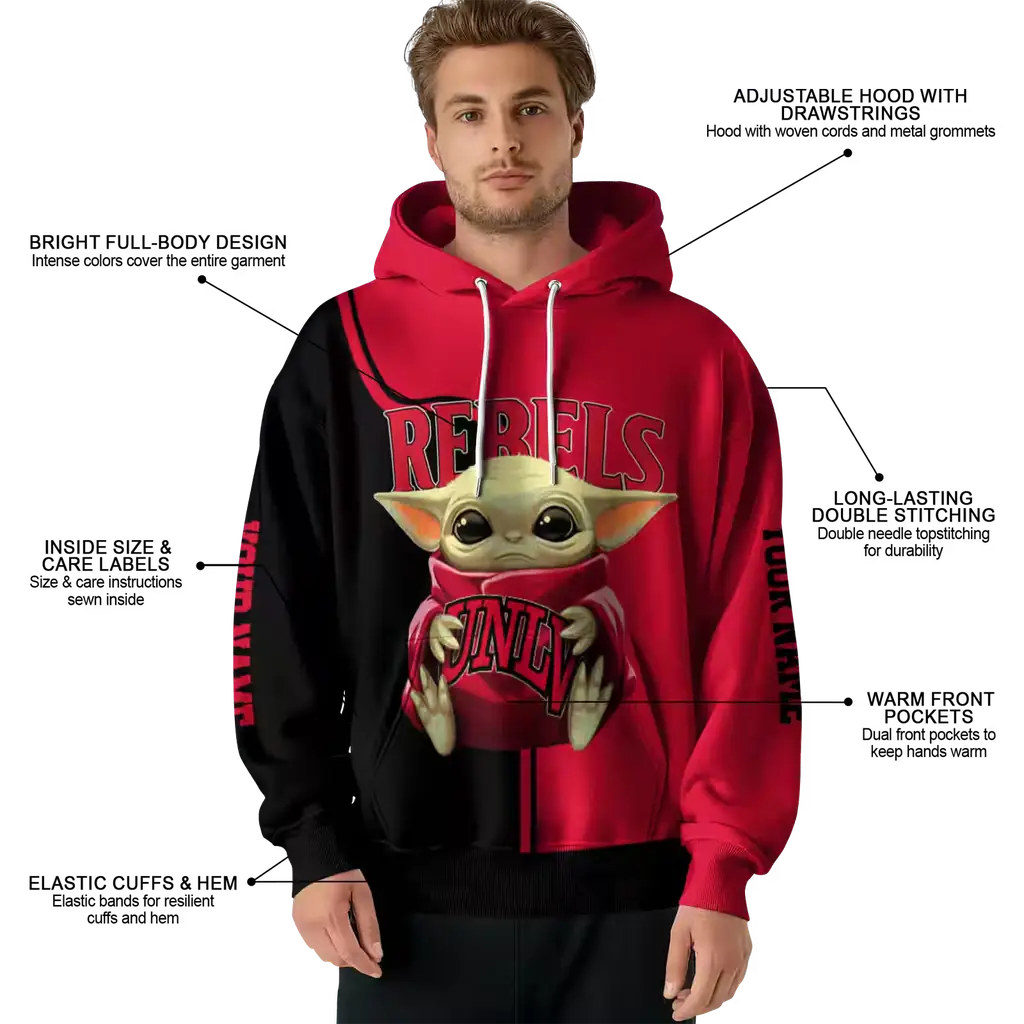 customized unlv rebels baby yoda red black hoodie latest model customized unlv rebels baby yoda red black hoodie latest model