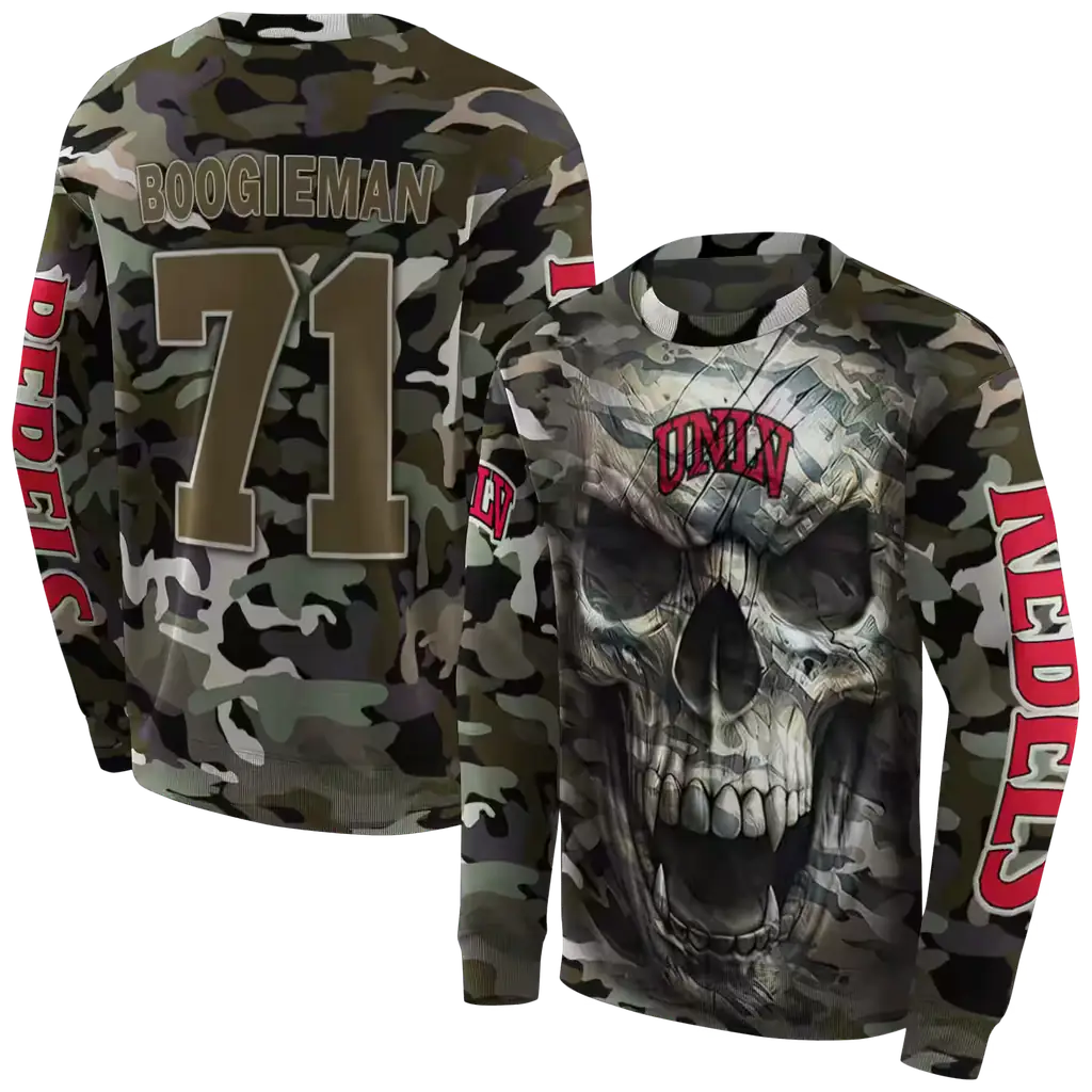 customized unlv rebels camo skull hoodie premium grade customized unlv rebels camo skull hoodie premium grade