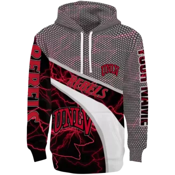 customized unlv rebels hexagonal mesh red black gray hoodie best selling